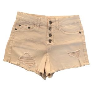 High waisted light pink shorts